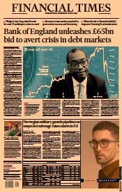 Financial Times (UK) Newspaper Front Page for 29 September 2022