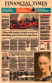 Financial Times (UK) Newspaper Front Page for 2 May 2022