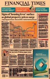 Financial Times (UK) Newspaper Front Page for 2 August 2021
