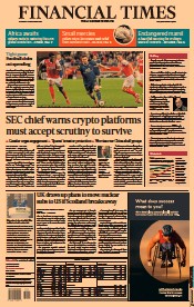 Financial Times (UK) Newspaper Front Page for 2 September 2021