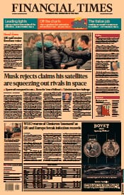 Financial Times (UK) Newspaper Front Page for 30 December 2021