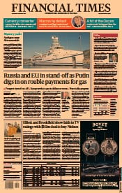 Financial Times (UK) Newspaper Front Page for 30 March 2022