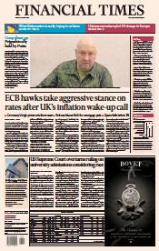 Financial Times (UK) Newspaper Front Page for 30 June 2023