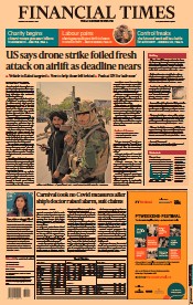 Financial Times (UK) Newspaper Front Page for 30 August 2021