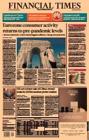 Financial Times (UK) Newspaper Front Page for 30 September 2021