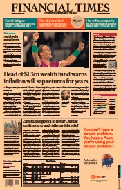 Financial Times (UK) Newspaper Front Page for 31 January 2022