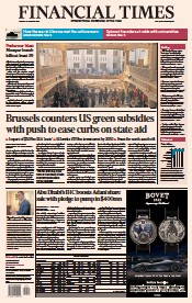 Financial Times (UK) Newspaper Front Page for 31 January 2023