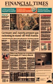 Financial Times (UK) Newspaper Front Page for 31 March 2022