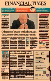 Financial Times (UK) Newspaper Front Page for 3 October 2022