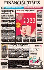 Financial Times (UK) Newspaper Front Page for 3 January 2023