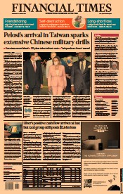 Financial Times (UK) Newspaper Front Page for 3 August 2022