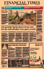 Financial Times (UK) Newspaper Front Page for 4 October 2022