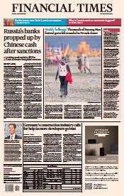 Financial Times (UK) Newspaper Front Page for 4 September 2023