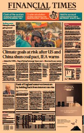 Financial Times (UK) Newspaper Front Page for 5 November 2021