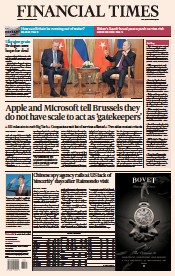 Financial Times (UK) Newspaper Front Page for 5 September 2023