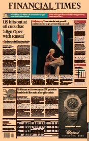 Financial Times (UK) Newspaper Front Page for 6 October 2022