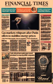 Financial Times (UK) Newspaper Front Page for 7 October 2021