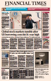 Financial Times (UK) Newspaper Front Page for 7 July 2023