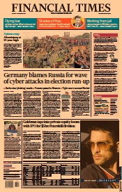 Financial Times (UK) Newspaper Front Page for 7 September 2021