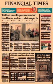 Financial Times (UK) Newspaper Front Page for 8 September 2021