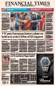 Financial Times (UK) Newspaper Front Page for 9 March 2023