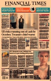 Financial Times (UK) Newspaper Front Page for 9 September 2021