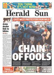 Herald Sun (Australia) Newspaper Front Page for 10 January 2014