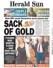 Herald Sun (Australia) Newspaper Front Page for 10 May 2013