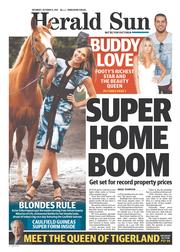 Herald Sun (Australia) Newspaper Front Page for 12 October 2013