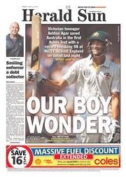 Herald Sun (Australia) Newspaper Front Page for 12 July 2013