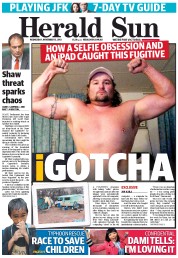 Herald Sun (Australia) Newspaper Front Page for 13 November 2013