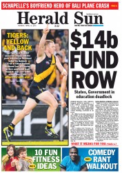 Herald Sun (Australia) Newspaper Front Page for 15 April 2013