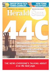 Herald Sun (Australia) Newspaper Front Page for 16 January 2014