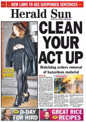 Herald Sun (Australia) Newspaper Front Page for 16 April 2013