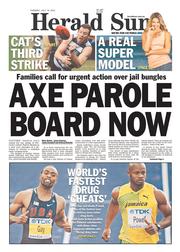 Herald Sun (Australia) Newspaper Front Page for 16 July 2013