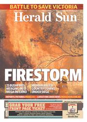 Herald Sun (Australia) Newspaper Front Page for 18 January 2014