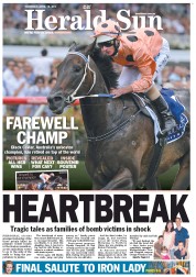 Herald Sun (Australia) Newspaper Front Page for 18 April 2013