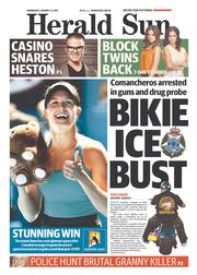 Herald Sun (Australia) Newspaper Front Page for 22 January 2014