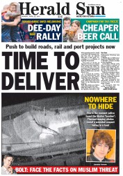 Herald Sun (Australia) Newspaper Front Page for 22 April 2013