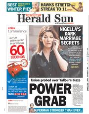Herald Sun (Australia) Newspaper Front Page for 22 June 2013