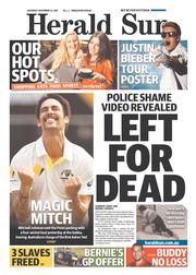 Herald Sun (Australia) Newspaper Front Page for 23 November 2013