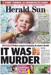 Herald Sun (Australia) Newspaper Front Page for 23 December 2013