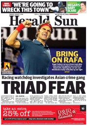 Herald Sun (Australia) Newspaper Front Page for 23 January 2014