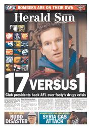 Herald Sun (Australia) Newspaper Front Page for 23 August 2013