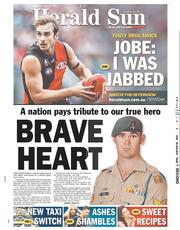 Herald Sun (Australia) Newspaper Front Page for 25 June 2013