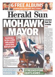 Herald Sun (Australia) Newspaper Front Page for 26 November 2013