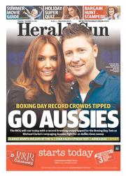 Herald Sun (Australia) Newspaper Front Page for 26 December 2013