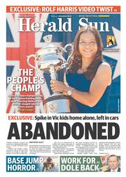 Herald Sun (Australia) Newspaper Front Page for 27 January 2014