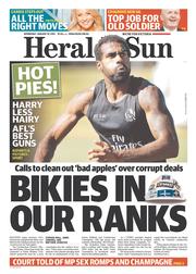 Herald Sun (Australia) Newspaper Front Page for 29 January 2014