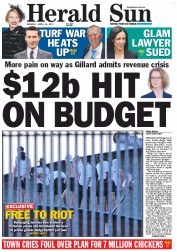 Herald Sun (Australia) Newspaper Front Page for 29 April 2013